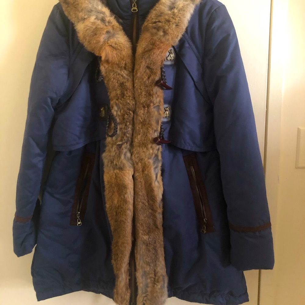 Winter coat with rabbit fur
